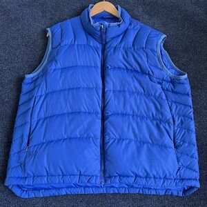 Cabelas Vest Mens XL Blue Premier Northern Goose Down Puffer Full Zip Outdoor